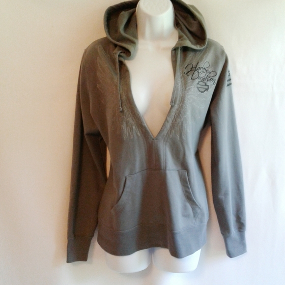 Harley-Davidson Tops - Harley-Davidson Deep V-neck Sweatshirt Medium